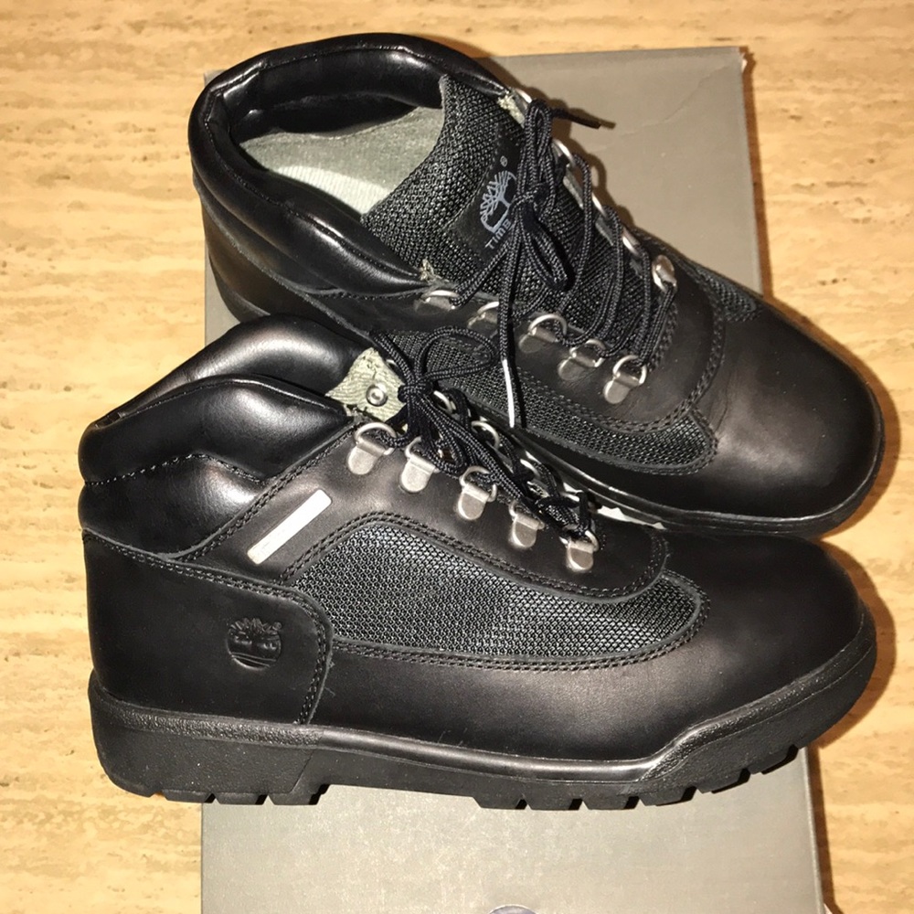 Youth Black Timberland Field Boots